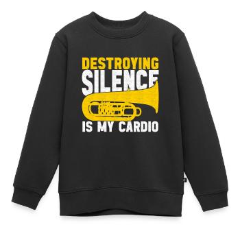 Tuba Tuba lecteur - Sweat Premium enfant bio - noir - Devant - AI Model Kid Female (0cm)