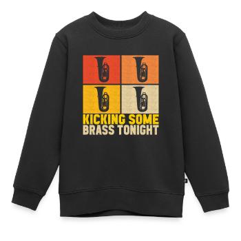 Tuba Tuba lecteur - Sweat Premium enfant bio - noir - Devant - AI Model Kid Female (0cm)
