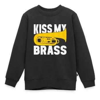 Tuba Tuba lecteur - Sweat Premium enfant bio - noir - Devant - AI Model Kid Female (0cm)