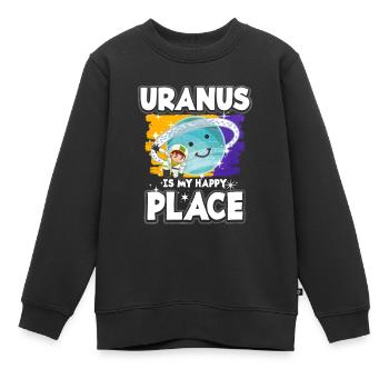 Uranus Planet Geschenk - Kinder Premium Organic Sweatshirt - Schwarz - Vorne - AI Model Kid Female (0cm)