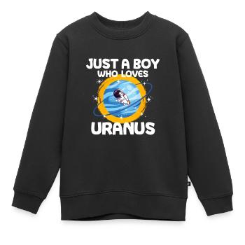 Uranus Planet Geschenk - Kinder Premium Organic Sweatshirt - Schwarz - Vorne - AI Model Kid Female (0cm)