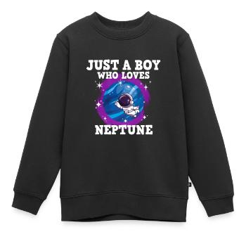 Neptun Planet Geschenk - Kinder Premium Organic Sweatshirt - Schwarz - Vorne - AI Model Kid Female (0cm)