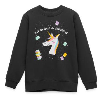 Schulkind Schulstart Einhorn Einschulung 2023 - Kinder Premium Organic Sweatshirt - Schwarz - Vorne - AI Model Kid Female (0cm)