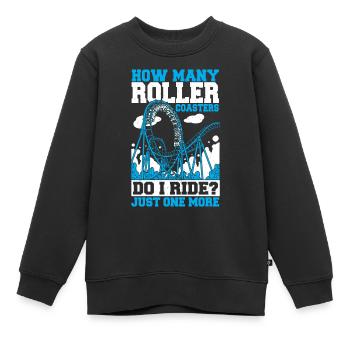 Combien de montagnes russes dois-je monter au parc à thème Vaca - Sweat Premium enfant bio - noir - Devant - AI Model Kid Female (0cm)