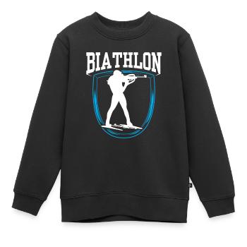 Biathlon Biathlète Biathlons Biathlète Sport - Sweat Premium enfant bio - noir - Devant - AI Model Kid Female (0cm)