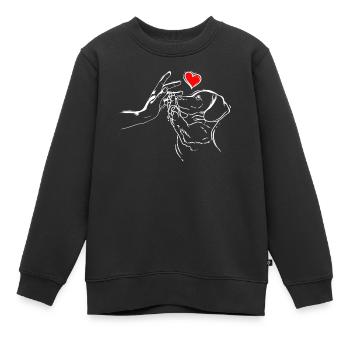 Dackel Liebe Hunde High Five - Kinder Premium Organic Sweatshirt - Schwarz - Vorne - AI Model Kid Female (0cm)