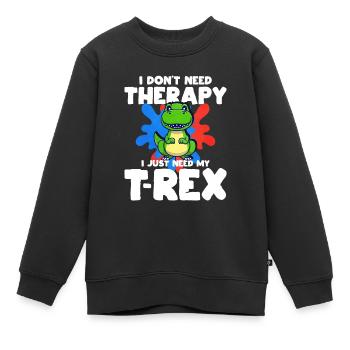 T-Rex - Kids Premium Organic Sweatshirt - black - Front - AI Model Kid Female (0cm)