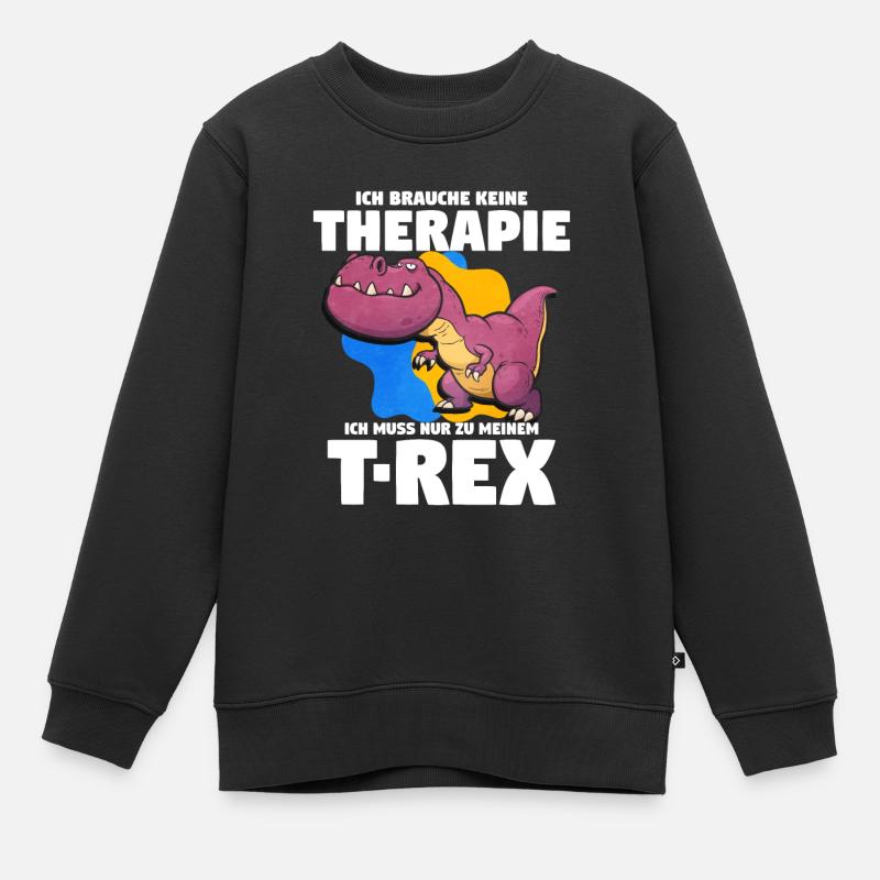 T-Rex - Kinder Premium Organic Sweatshirt - Schwarz