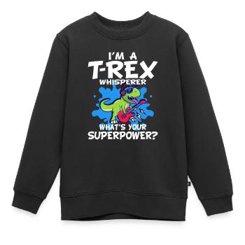 T-Rex - Kids Premium Organic Sweatshirt - black - Front - AI Model Kid Female (0cm)