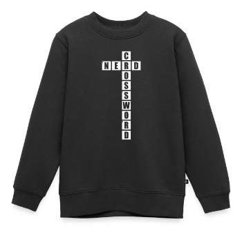 Mots croisés - Sweat Premium enfant bio - noir - Devant - AI Model Kid Female (0cm)