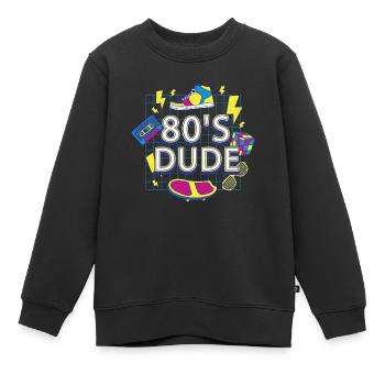 80's Dude Achtziger Mann - Kinder Premium Organic Sweatshirt - Schwarz - Vorne - AI Model Kid Female (0cm)