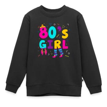 80's Girl Achtziger Frau - Kinder Premium Organic Sweatshirt - Schwarz - Vorne - AI Model Kid Female (0cm)