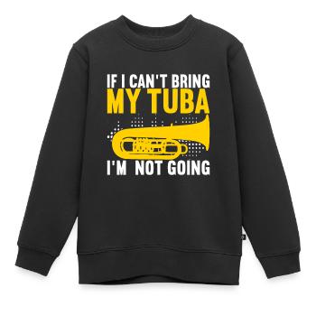 Tuba Tuba lecteur - Sweat Premium enfant bio - noir - Devant - AI Model Kid Female (0cm)