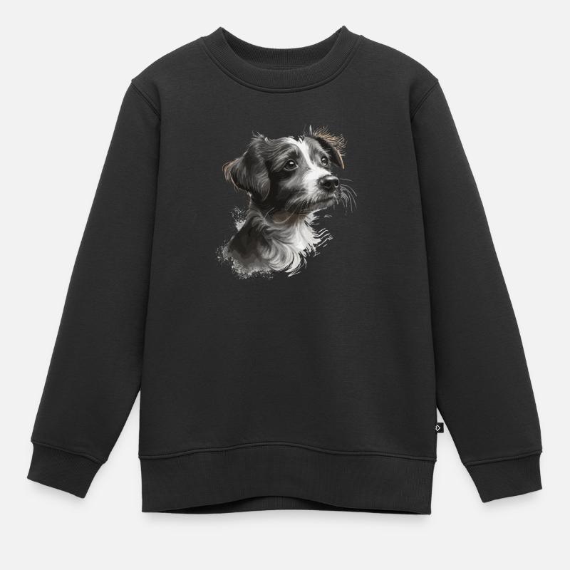 Hund - Kinder Premium Organic Sweatshirt - Schwarz