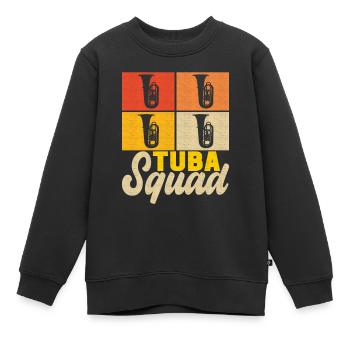 Tuba Tuba lecteur - Sweat Premium enfant bio - noir - Devant - AI Model Kid Female (0cm)