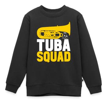 Tuba Tuba lecteur - Sweat Premium enfant bio - noir - Devant - AI Model Kid Female (0cm)