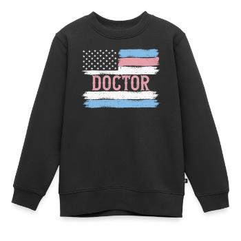 US Pride Physician Medic Doc Gift Idea - Kinder Premium Organic Sweatshirt - Schwarz - Vorne - AI Model Kid Female (0cm)