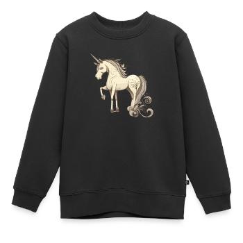 Licorne licorne - Sweat Premium enfant bio - noir - Devant - AI Model Kid Female (0cm)