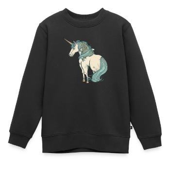 Licorne licorne - Sweat Premium enfant bio - noir - Devant - AI Model Kid Female (0cm)