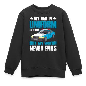 Meine Zeit In Uniform Ist Vorbei Polizei Polizist - Kinder Premium Organic Sweatshirt - Schwarz - Vorne - AI Model Kid Female (0cm)