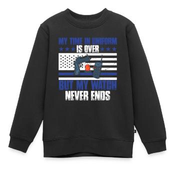 Meine Zeit In Uniform Ist Vorbei Polizei Polizist - Kinder Premium Organic Sweatshirt - Schwarz - Vorne - AI Model Kid Female (0cm)
