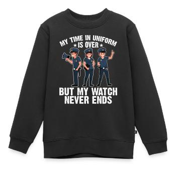 Meine Zeit In Uniform Ist Vorbei Polizei Polizist - Kinder Premium Organic Sweatshirt - Schwarz - Vorne - AI Model Kid Female (0cm)