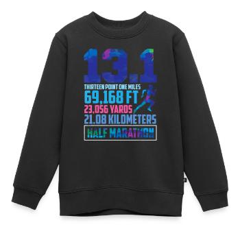 Halbmarathon 13,1 Meilen Laufläufer - Kinder Premium Organic Sweatshirt - Schwarz - Vorne - AI Model Kid Female (0cm)