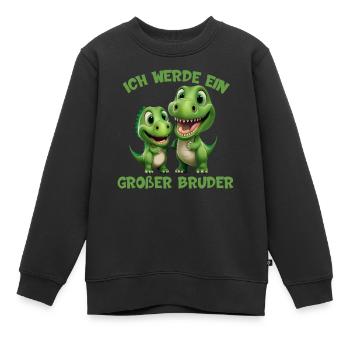 Broßer Bruder bald Dinosaurier Rex Dino ich werde - Kinder Premium Organic Sweatshirt - Schwarz - Vorne - AI Model Kid Female (0cm)