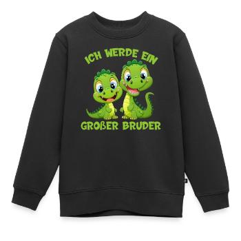 Ich werde ein großer Bruder Dinosaurier Rex Dino - Kinder Premium Organic Sweatshirt - Schwarz - Vorne - AI Model Kid Female (0cm)