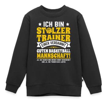 Ich bin stolzer Trainer einer verdammt guten Baske - Kinder Premium Organic Sweatshirt - Schwarz - Vorne - AI Model Kid Female (0cm)
