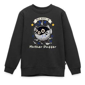 Puffer Fish - Lustiger Spruch - Kinder Premium Organic Sweatshirt - Schwarz - Vorne - AI Model Kid Female (0cm)