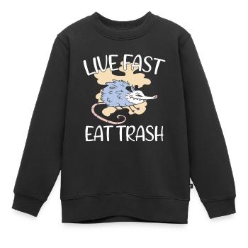 Opossum Trash Opossum Retro - Kinder Premium Organic Sweatshirt - Schwarz - Vorne - AI Model Kid Female (0cm)