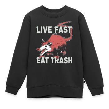 Opossum Trash Opossum Retro - Kinder Premium Organic Sweatshirt - Schwarz - Vorne - AI Model Kid Female (0cm)