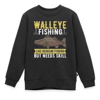 Pêcheur au doré jaune - Sweat Premium enfant bio - noir - Devant - AI Model Kid Female (0cm)