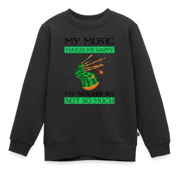 Dudelsack für Dudelsackspieler und Schotten - Kinder Premium Organic Sweatshirt - Schwarz - Vorne - AI Model Kid Female (0cm)