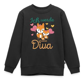 Werde Große Diva Fuchs Schwestern - Kinder Premium Organic Sweatshirt - Schwarz - Vorne - AI Model Kid Female (0cm)