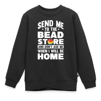 Perle Perle Broderie Bijoutier Fabricant de bijoux - Sweat Premium enfant bio - noir - Devant - AI Model Kid Female (0cm)