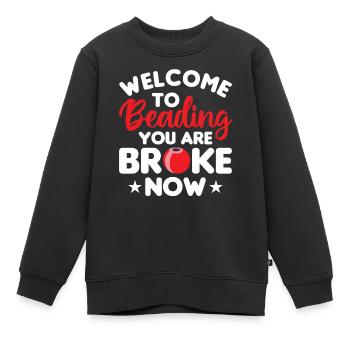 Beaded Beadwork Jeweller Jewellery Maker - Kids Premium Organic Sweatshirt - black - Front - AI Model Kid Female (0cm)