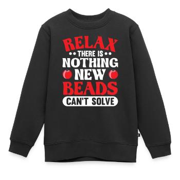 Beaded Beadwork Jeweller Jewellery Maker - Kids Premium Organic Sweatshirt - black - Front - AI Model Kid Female (0cm)