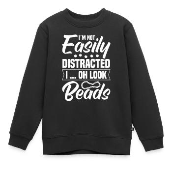 Beaded Beadwork Jeweller Jewellery Maker - Kids Premium Organic Sweatshirt - black - Front - AI Model Kid Female (0cm)