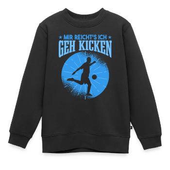 Ich Gehe Kicken Fußball Fussballer - Kinder Premium Organic Sweatshirt - Schwarz - Vorne - AI Model Kid Female (0cm)