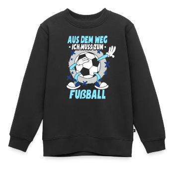 Ich Muss Zum Fußball - Kinder Premium Organic Sweatshirt - Schwarz - Vorne - AI Model Kid Female (0cm)