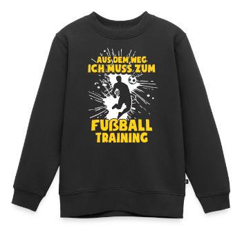 Ich Muss Zum Fußballtraining - Kinder Premium Organic Sweatshirt - Schwarz - Vorne - AI Model Kid Female (0cm)