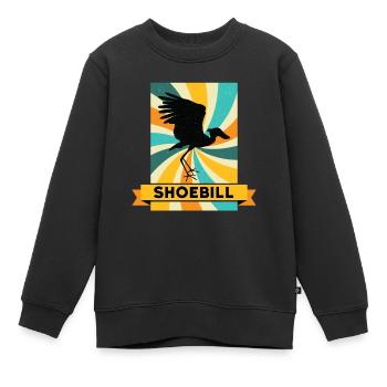 Bec-de-sabot ornitologue - Sweat Premium enfant bio - noir - Devant - AI Model Kid Female (0cm)