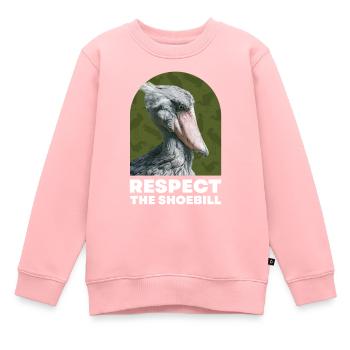 Respect the Shoebill Schuhschnabel Vogel - Kinder Premium Organic Sweatshirt - Rosa - Vorne - AI Model Kid Female (0cm)