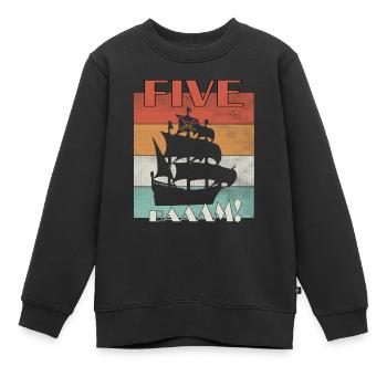 Pirat 5 Jahre Geburtstagsshirt - Kinder Premium Organic Sweatshirt - Schwarz - Vorne - AI Model Kid Female (0cm)