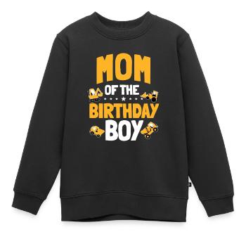 Mom of the Birthday Boy Construction Worker Bday P - Kids Premium Organic Sweatshirt - black - Front - AI Model Kid Female (0cm)