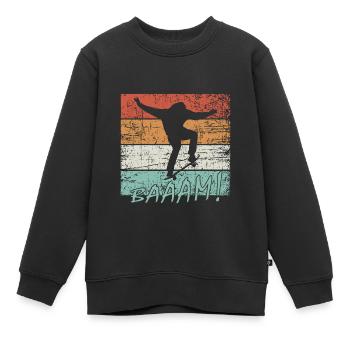 Skateboarder - Kinder Premium Organic Sweatshirt - Schwarz - Vorne - AI Model Kid Female (0cm)