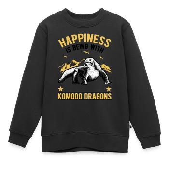 Komodo dragon Luck Comedy Monitor lézard - Sweat Premium enfant bio - noir - Devant - AI Model Kid Female (0cm)