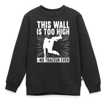 Parkour Freerunning - Sweat Premium enfant bio - noir - Devant - AI Model Kid Female (0cm)